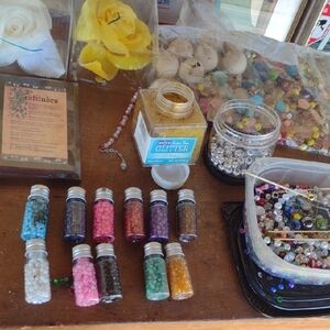 Colorful Craft Beads and Glitter Set